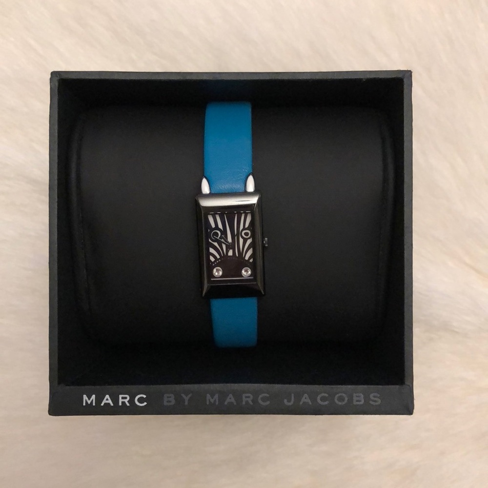 Marc Jacobs Critter Zebra Dial Leather Strap Watch